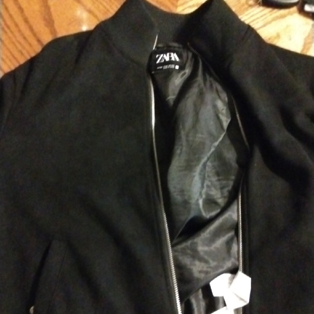 Zara Black Bomber Jacket